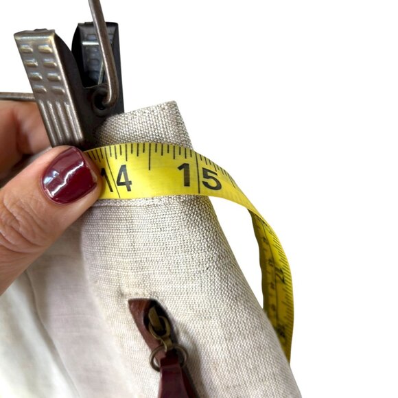 Vintage 90s Cream High Rise Linen Wide Leg Pants 10 Tall - Picture 8 of 11